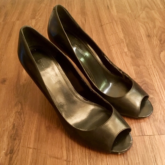 Enzo Angiolini Leather Peep Toe Pumps Heels - Picture 5 of 7